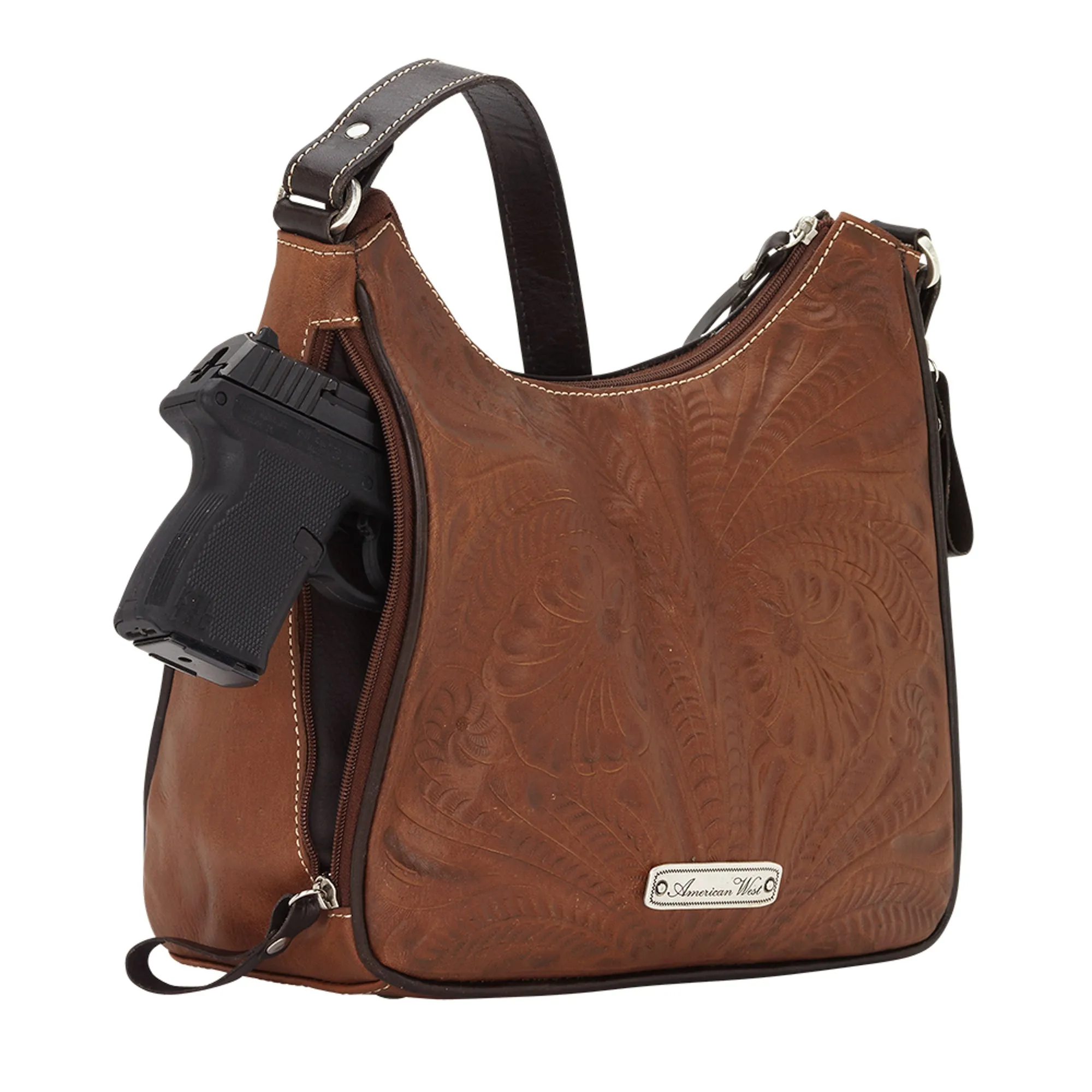 American West Annie's Secret Collection Antique Leather Shoulder Bag