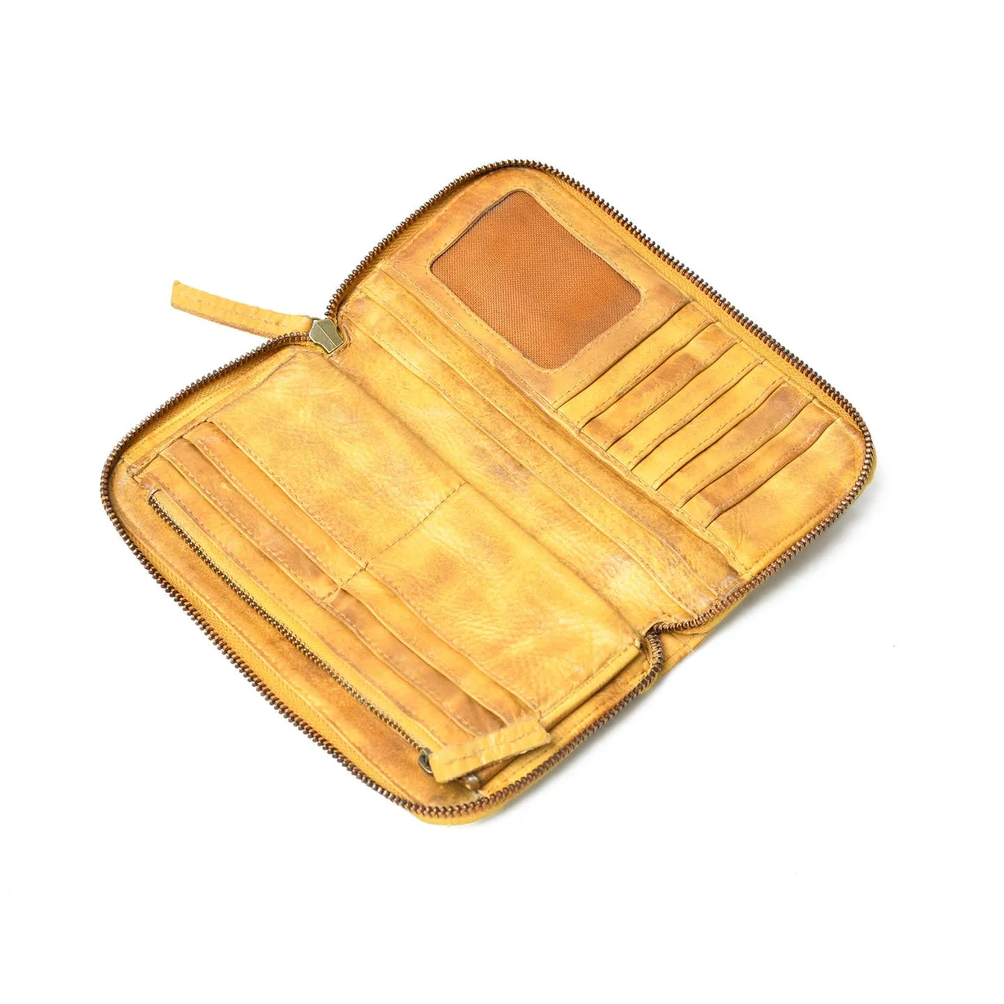 Cata Woven Leather Zip Wallet