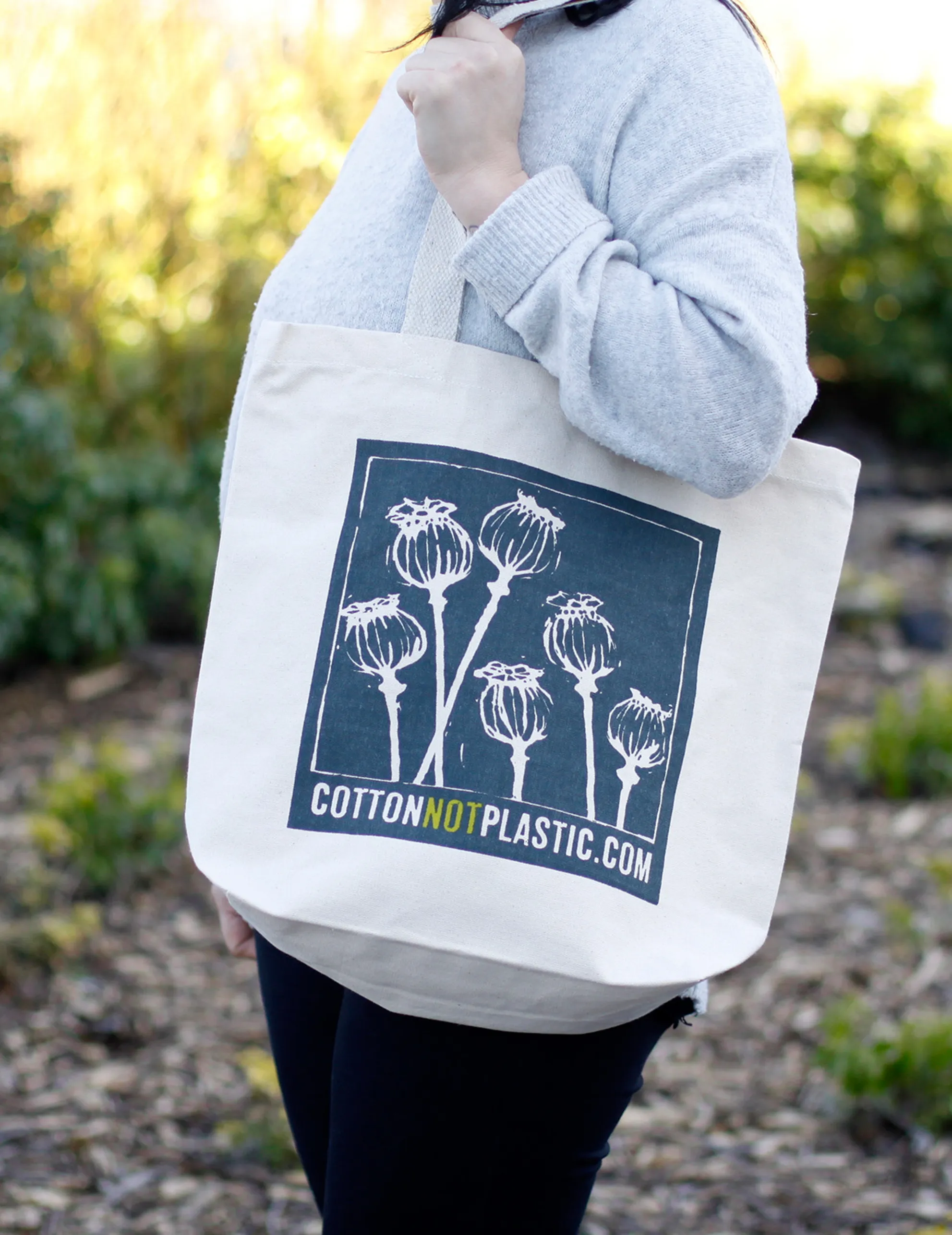 Eco Tote Bag Indkøbspose - Poppy Heads