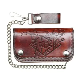 Lucky 13 Lucky 13 “No Riders” Embossed 6” Chain Wallet