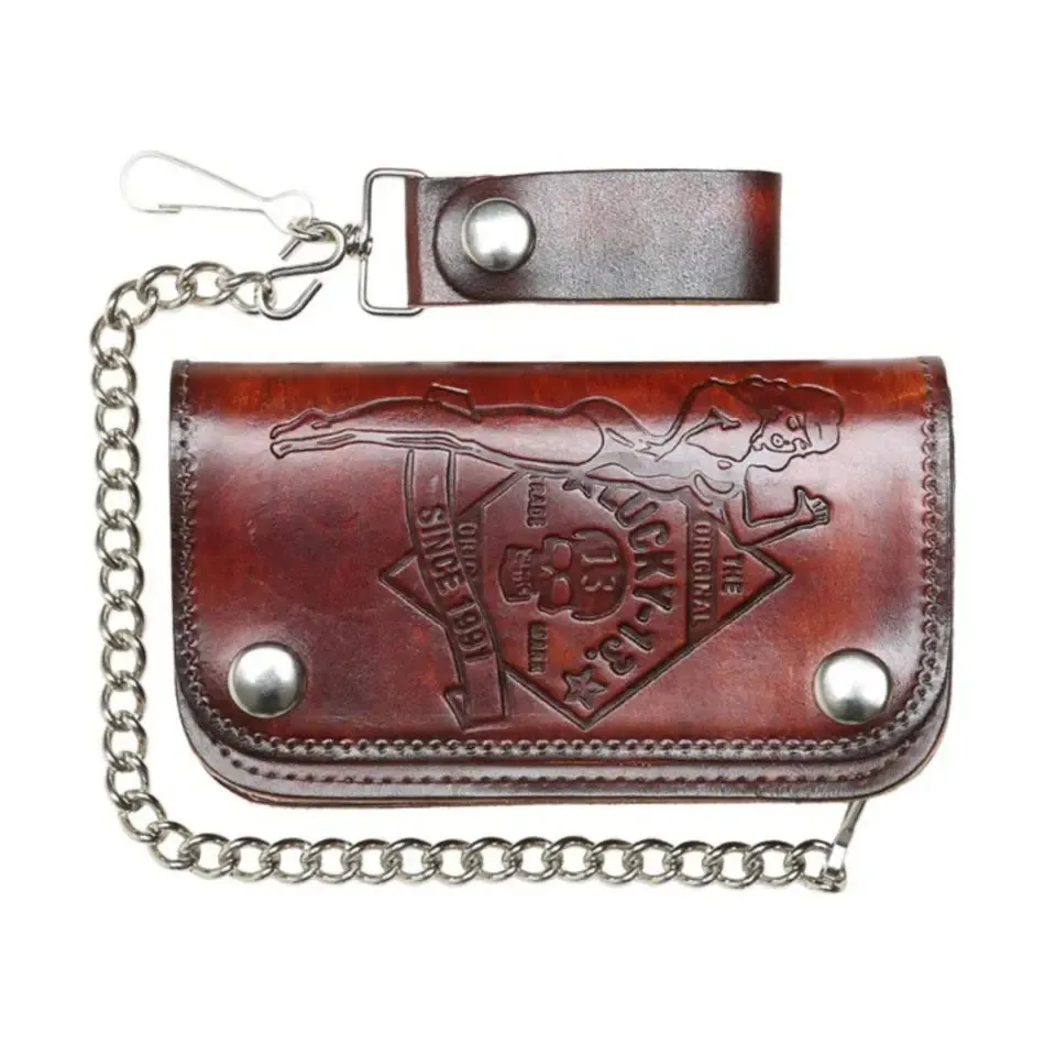 Lucky 13 Lucky 13 “No Riders” Embossed 6” Chain Wallet