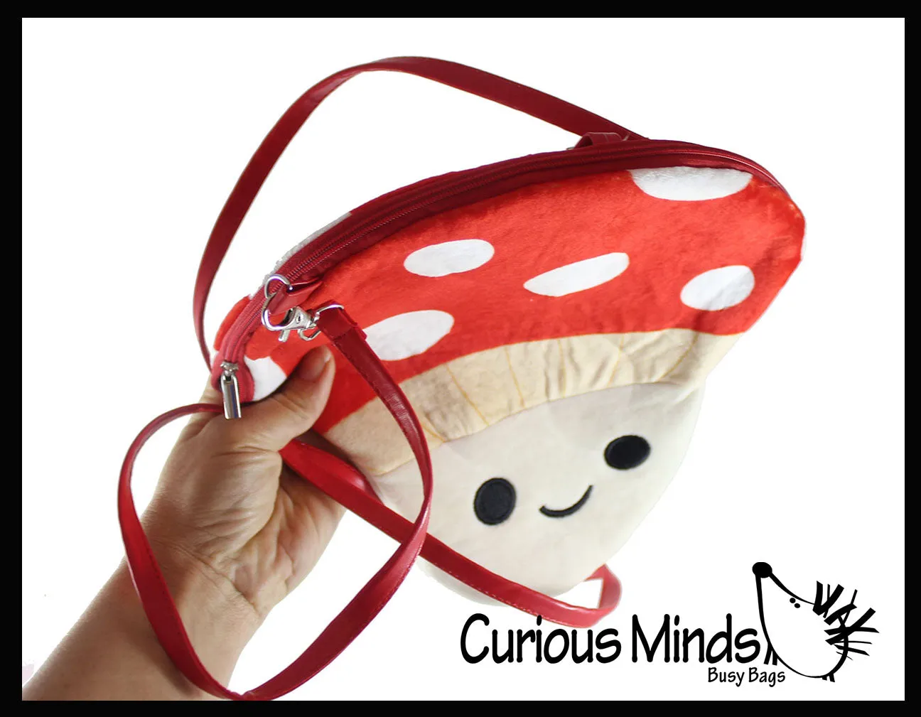 Mushroom Purse Crossover Bag Zipper Cute Soft Zipper