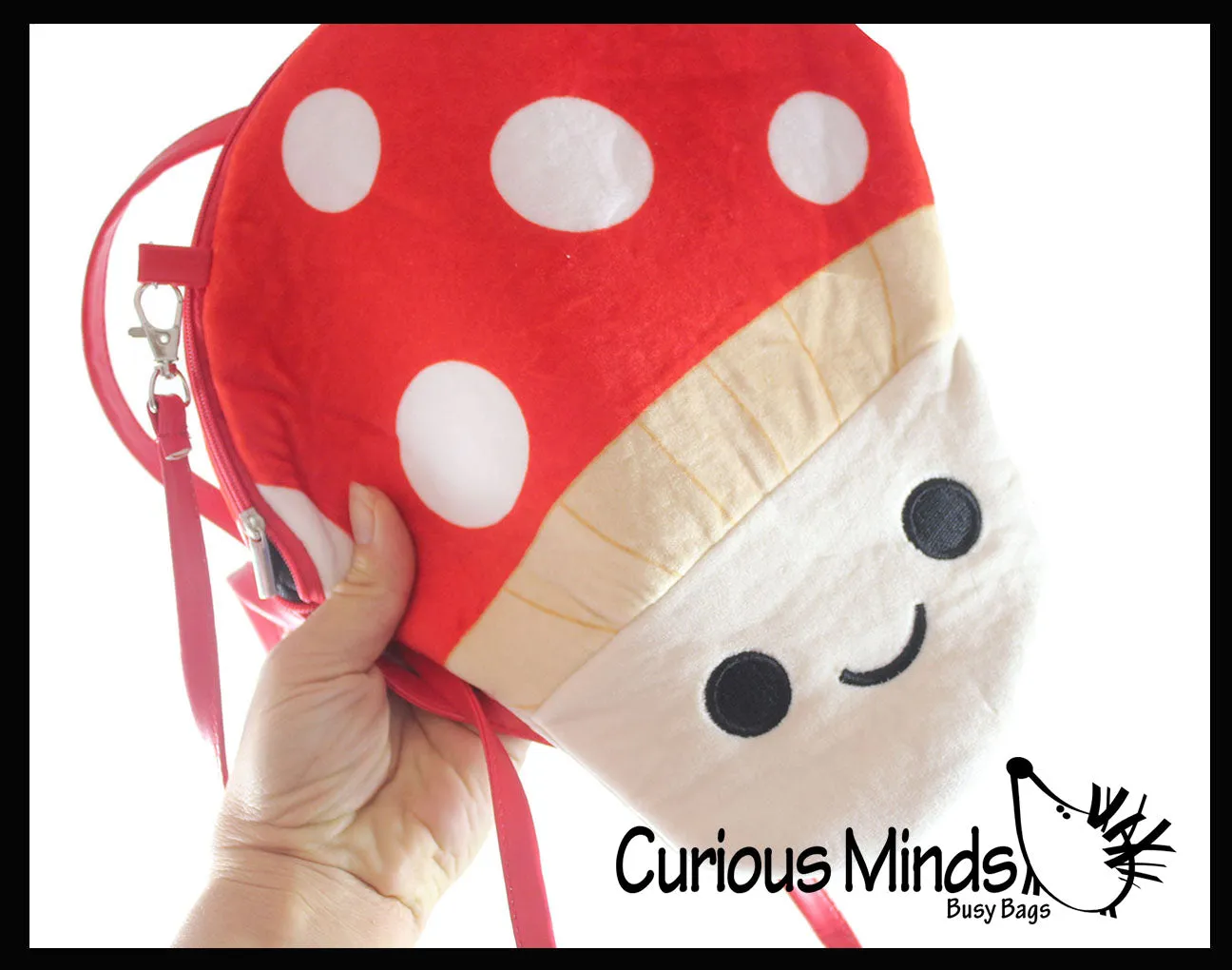 Mushroom Purse Crossover Bag Zipper Cute Soft Zipper
