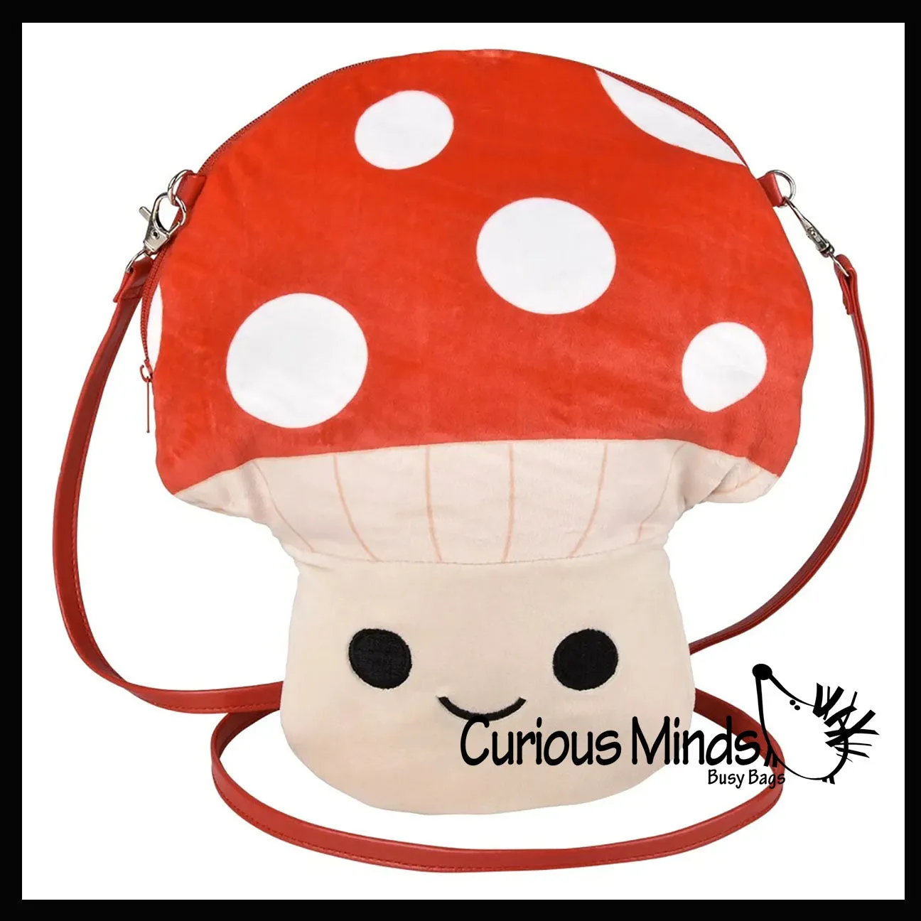 Mushroom Purse Crossover Bag Zipper Cute Soft Zipper