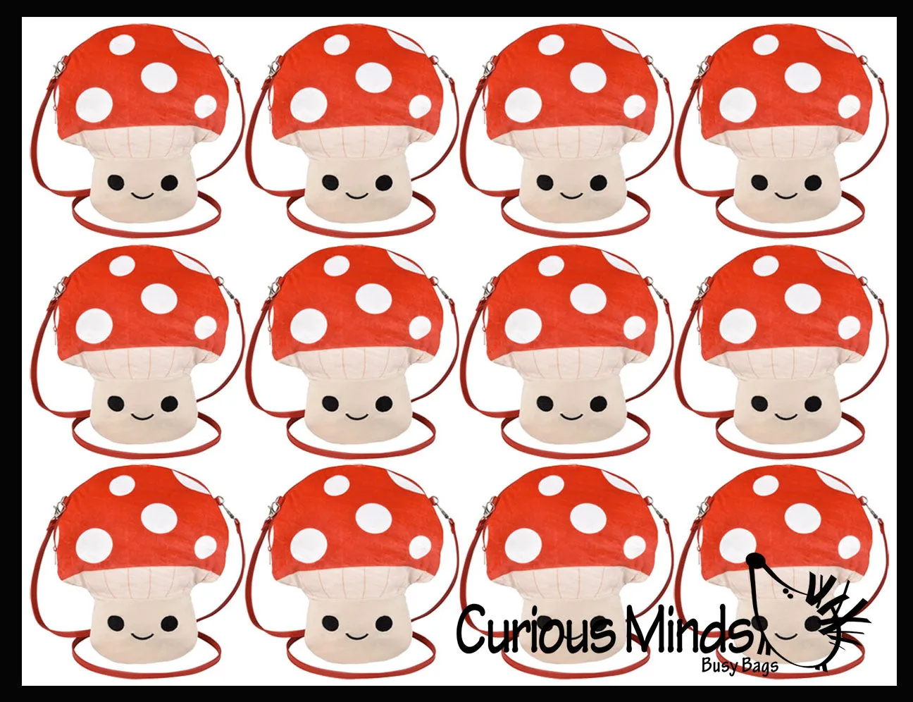 Mushroom Purse Crossover Bag Zipper Cute Soft Zipper
