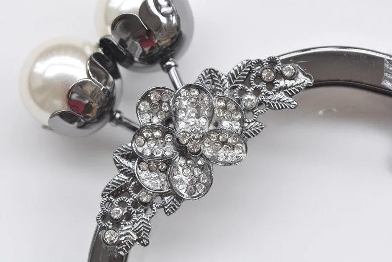 Retro Pearl Head Purse Frame With Screws Handle Purse Frame 18cm ( 7")