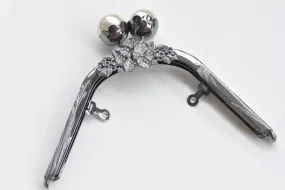 Retro Pearl Head Purse Frame With Screws Handle Purse Frame 18cm ( 7")