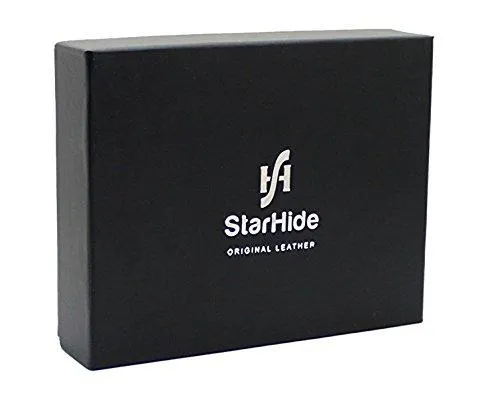 STARHIDE Women Genuine Leather Clutch Wallet with Id Window and Side Zipped Coin Pouch 5530