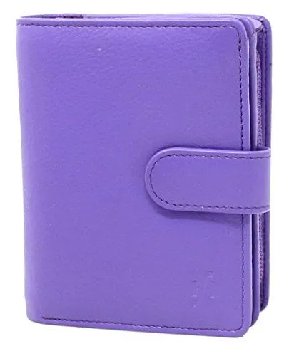 STARHIDE Women Genuine Leather Clutch Wallet with Id Window and Side Zipped Coin Pouch 5530